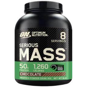 Optimum Nutrition Serious Mass, Weight Gainer Protein Powder, Mass Gainer, Vitamin C and Zinc for Immune Support, Creatine, Chocolate, 6 Pound (Packaging May Vary)